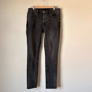 Ksubi Men Van Winkle Angst Jeans Size 33 Black Skinny Button Fly Edgy Streetwear